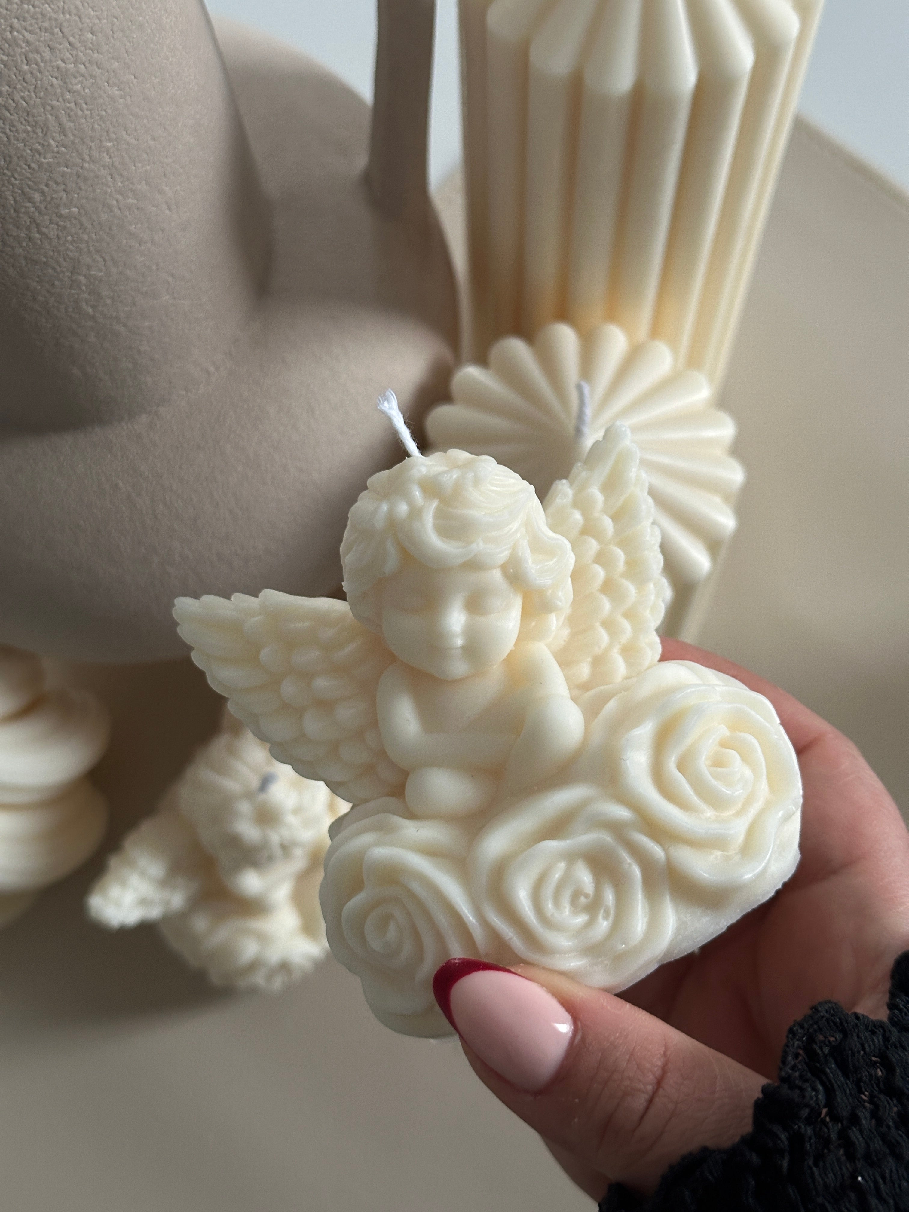 Bougie sculptée Ange - Studio Candela