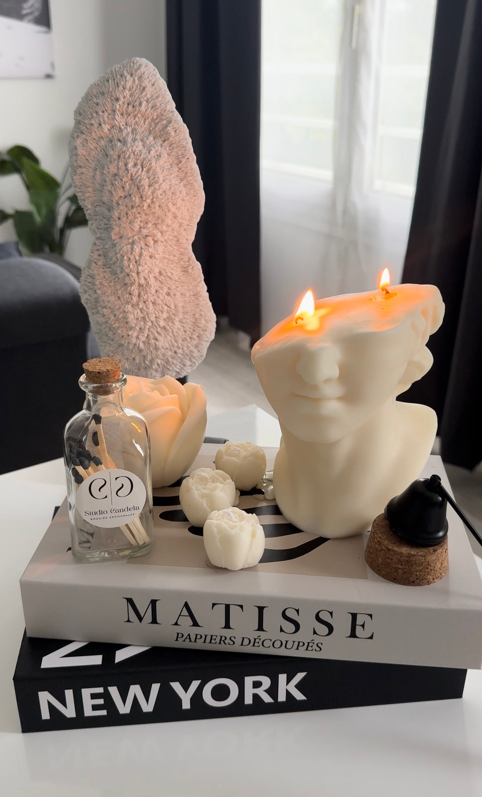 Bougie sculptée Mystérieux  - Studio Candela