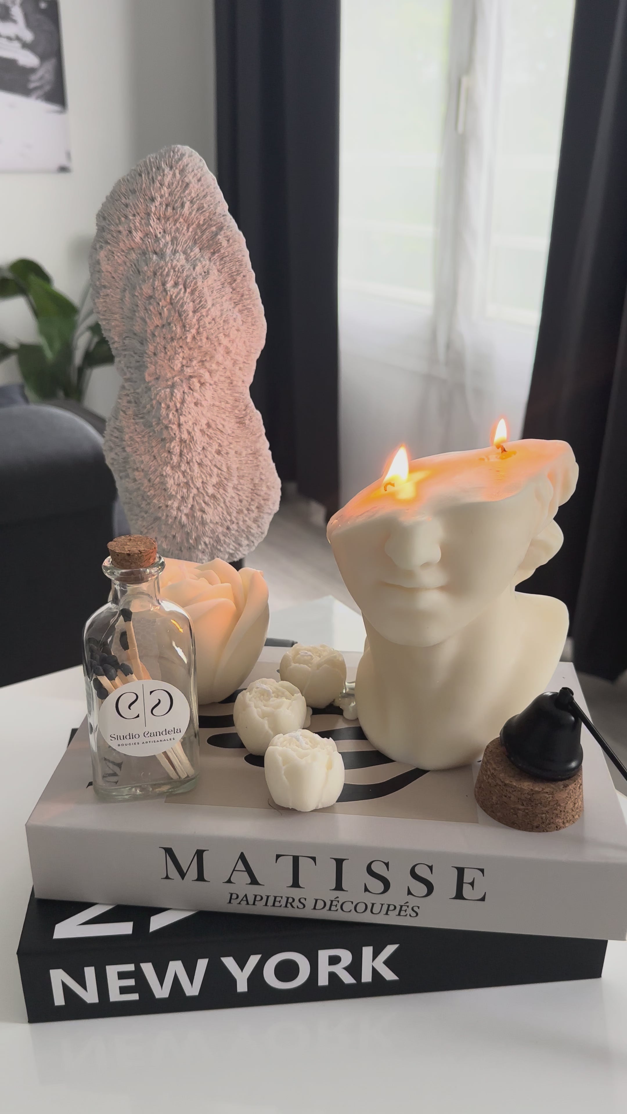 Bougie sculptée Mystérieux  - Studio Candela